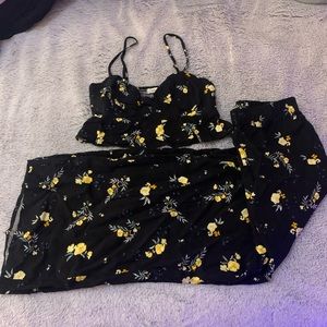 Floral Cropped Cami & Capri Set